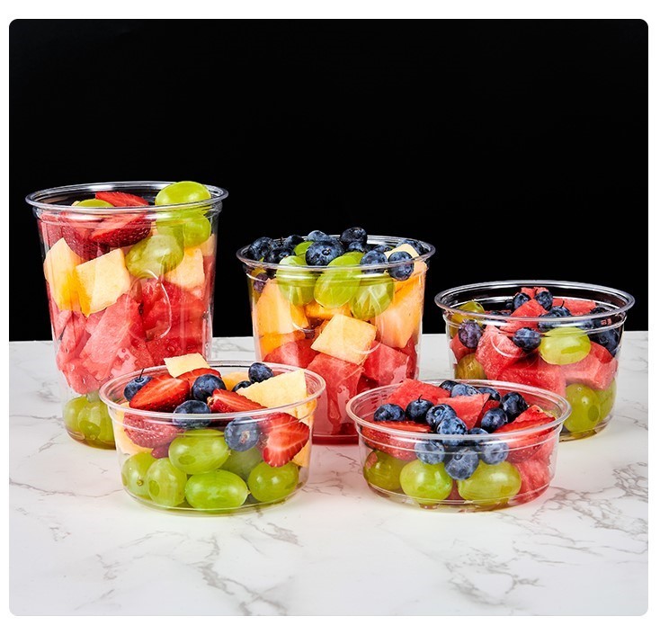 PLA Salad Bowl PLA Fruit Cup PLA Food Packing Box Disposable Biodegradable Packaging Box