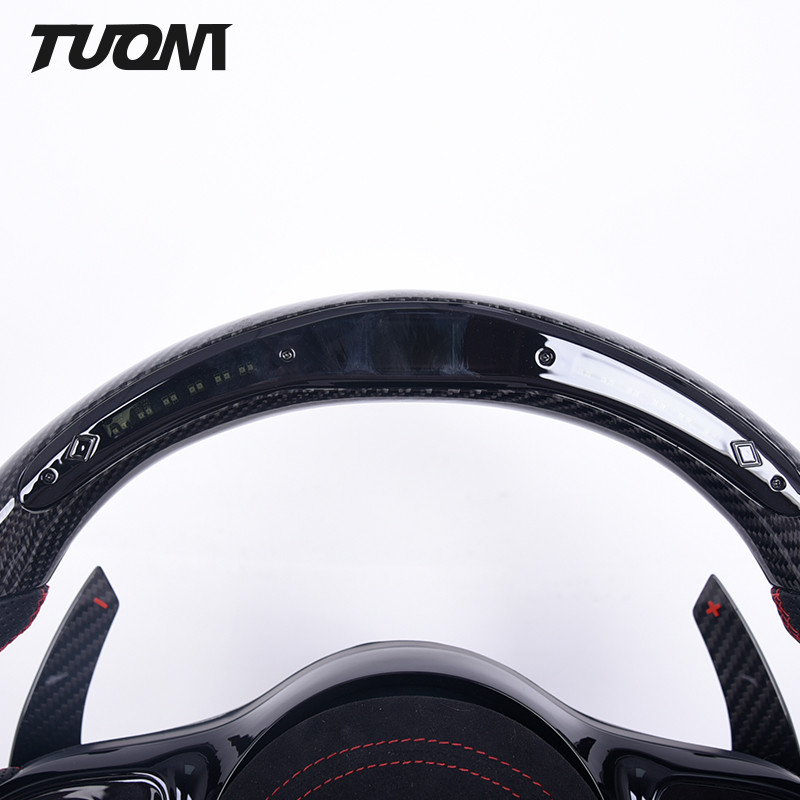 LED Carbon Fiber Leather Mercedes Benz Steering Wheel With LED Display