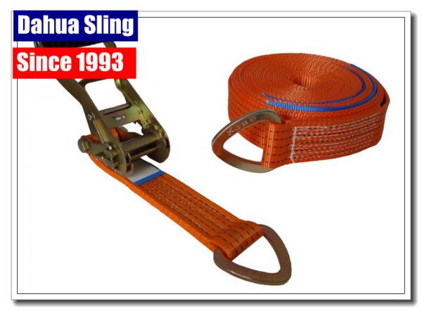 Buy cheap 8 Meter D Ring Cargo Ratchet Tie Down Straps 2 Inch Polyester Webbing from wholesalers