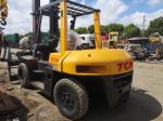5.5m high mast TCM FD70 7ton Diesel Forklift Truck , TCM used container forklift
