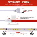 High CRI Ra 80 110V220V 8mm 120leds 3000K Warm White Electroplate flexible