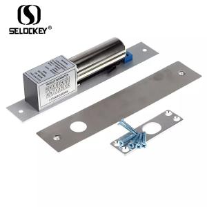 China Aluminium Hook Automatic Electric Drop Bolt Frameless Glass Door Locks on sale