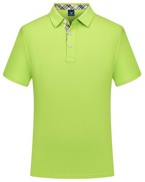 Buy cheap Plain Dyed Mens Polo Shirt Customized Fabric Green Breathable T Shirt from wholesalers