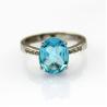 Buy cheap Sterling Silver Oval Blue Topaz Cubic Zirconia Ring Jewelry (F06) from wholesalers