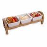 Buy cheap Natural Bamboo Wooden Condiment Holder Cup Holder For 3 Set Condiment Pots from wholesalers