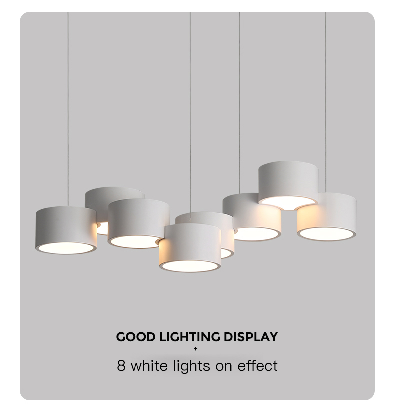 Modern Simple circular Chandelier Dining Room Kitchen Living Room white Chandelier (WH-MI-396)