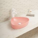Low Water Absorption Counter Top Bathroom Sink Green Color Irregular Basin