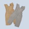 Buy cheap Little Girls Linen Fabric Dungarees Overalls Flutter Sleeve Jumpsuit Casual Wear from wholesalers