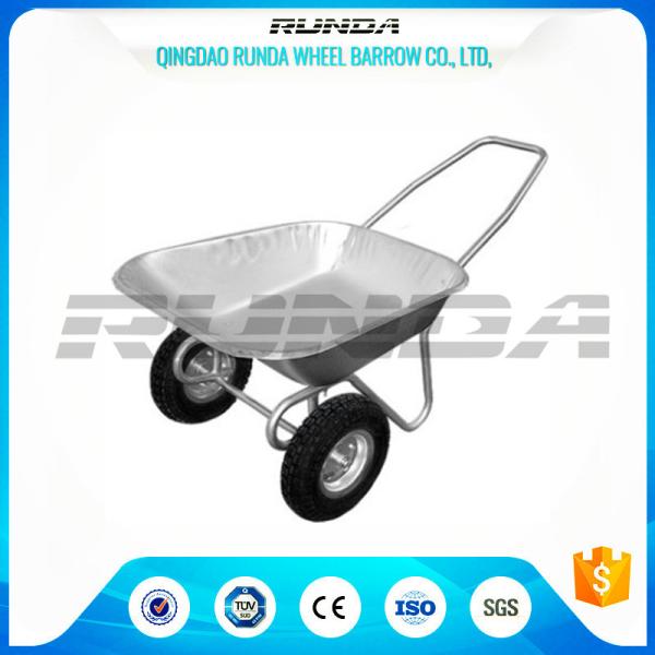 Buy cheap Tubular Steel Axle Heavy Duty Wheelbarrow , Dual Wheel Wheelbarrow 80kg Load from wholesalers