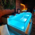 Outdoor Aboveground Infinity Swimming Pool Fiberglass Lucite Acrylic Density 1