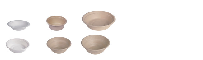 Round Compostable Bagasse Bowls Biodegradable Disposable Sugarcane