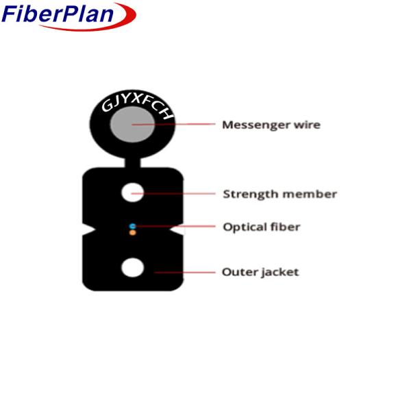 Buy cheap Fiber G652.D Single Core GJYXFCH FTTH Drop Cable FTTH Fiber Cable With Messenger from wholesalers