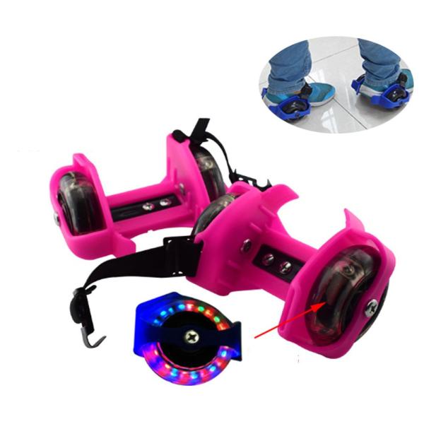 YOBANG Pink girls Heel Wheel Skates Jet Wheelies for Shoes Adjustable Heel
