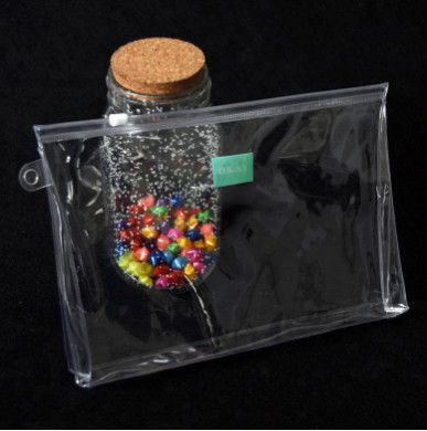 Customized Makeup PVC Gift Bags , Clear Zip Lock Pouch For Cosmetics