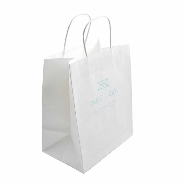 Buy cheap Custom Kraft Paper Bags with Hand Length Handle White Color Food Grade from wholesalers