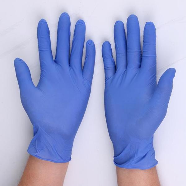 Buy cheap EN374 Medical Consumable Items Adult Blue Nitrile Gloves from wholesalers