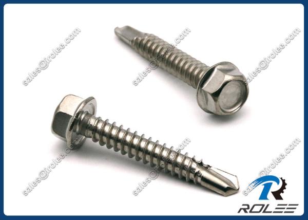 Buy cheap 4.8 x 75mm DIN 7504K 316 Stainless Steel Hex Washer Head Self-drilling Tek Screw from wholesalers