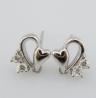 Buy cheap Heart-Shaped 925 Silver CZ Earrings Romantic Accessory Girls Sterling Silver Earrings Small Silver Heart from wholesalers