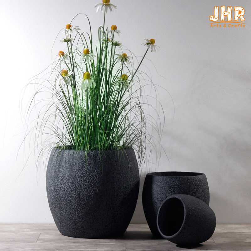 Modern Planters Clay Flower Pots Patio Planters MGO Pot Planter Set Grey Planters for Outside