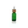 Buy cheap Green Oil 18mm Cosmetic Glass Dropper Bottles With Bamboo Dropper Printing Pipette from wholesalers