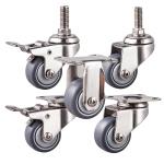 1.5inch Rustproof 66lbs Loading TPR Fixed Caster Wheels