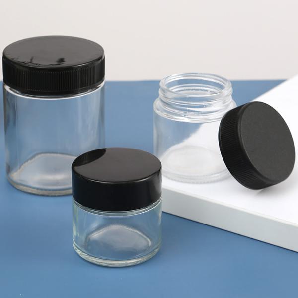 Buy cheap Empty Glass Cosmetic Bottle Packaging 8oz Glass Jars With CRC Lids Children Proof Lids from wholesalers