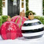 Outdoor Decoration Christmas Inflatable Ball Led Luminous Balloon For Courtyard