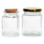 Top Grade Square 180 Ml 280 Ml 380 Ml 500 Ml 730 Ml Glass Storage Jar With Tin