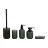 Buy cheap Dark Green Glass Bathroom Countertop Accessories Modern Round Soap Dish and Toothbrush Tumbler Holder with Ribbed Stripe from wholesalers