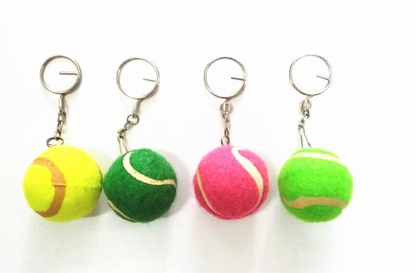 Buy cheap yellow custom logo tennis ball with keychain from wholesalers