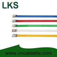Buy cheap 4.6*300mm 201,304,316 grade epoxy polyester coated Ball-lock ss cable ties product