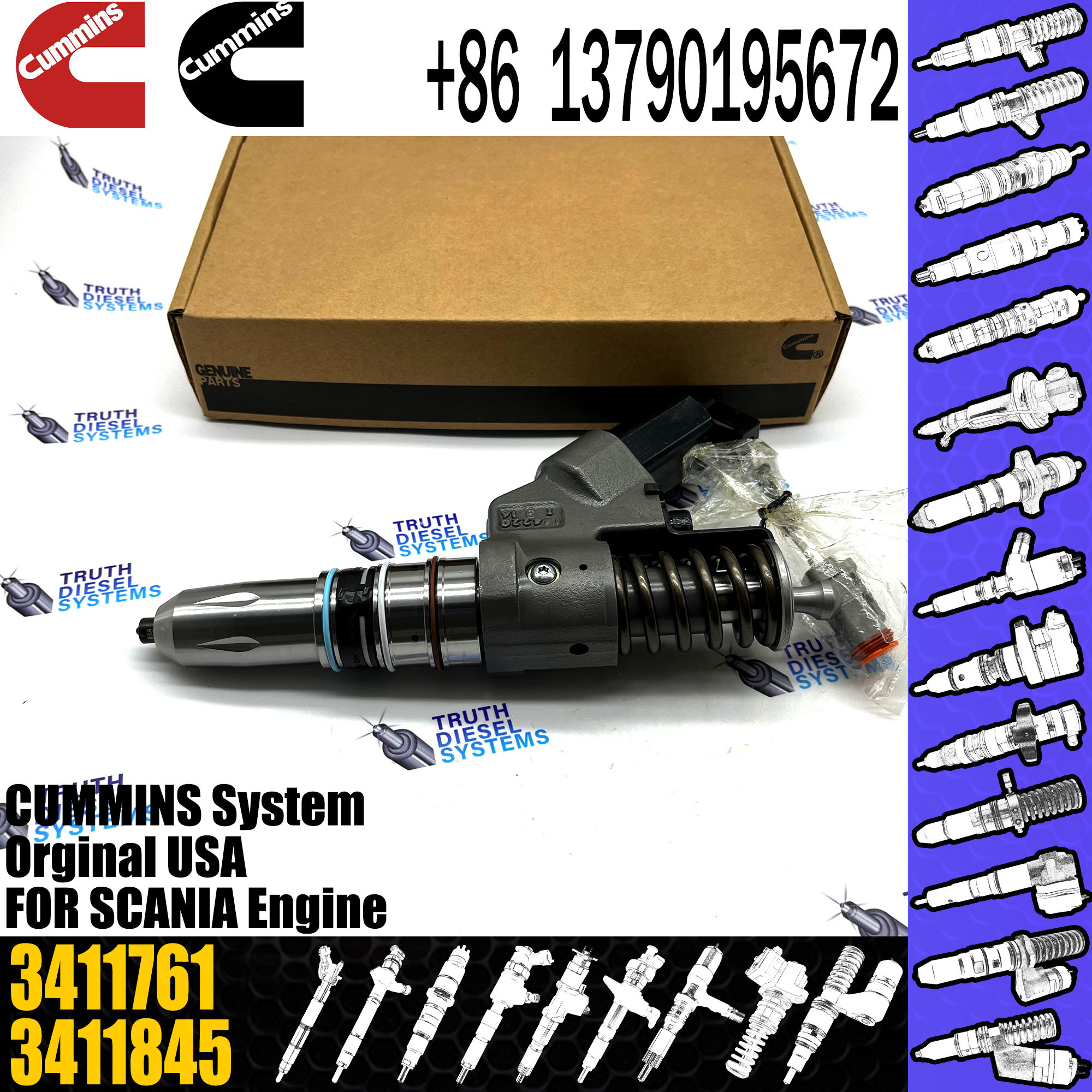 Diesel Common Fuel Injector assembly 4903084 3083863 3411752 3411761 4307547 4928171 for Cum-mins