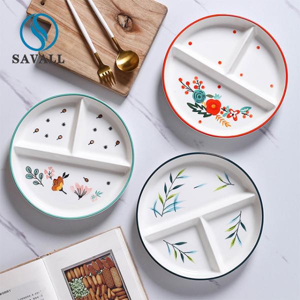 Buy cheap Round Chic LFGB 3 Pc Ceramic Dinnerware Sets For Coffee Shops from wholesalers
