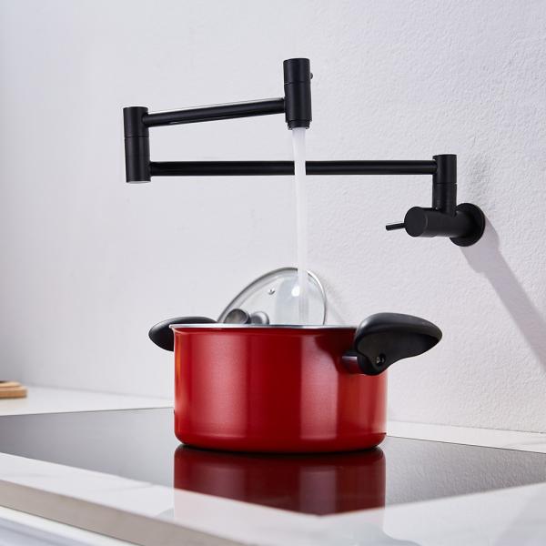 Double Handle Folding Pot Filler Kitchen Sink Faucet Tap Stainless Steel 304/316