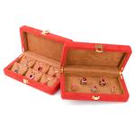 Custom Orange Microfiber Leather Jewelry Box for Stud Bracelet and Ring 19.5*11