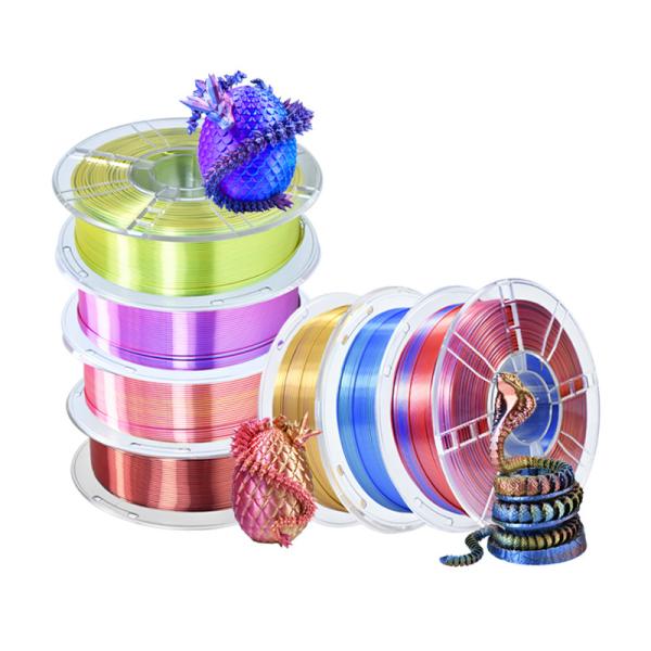 Buy cheap Industry Net Weight 1kg Diameter 1.75mm 3D Print Silk Filament Dual Color Red Gold PLA from wholesalers