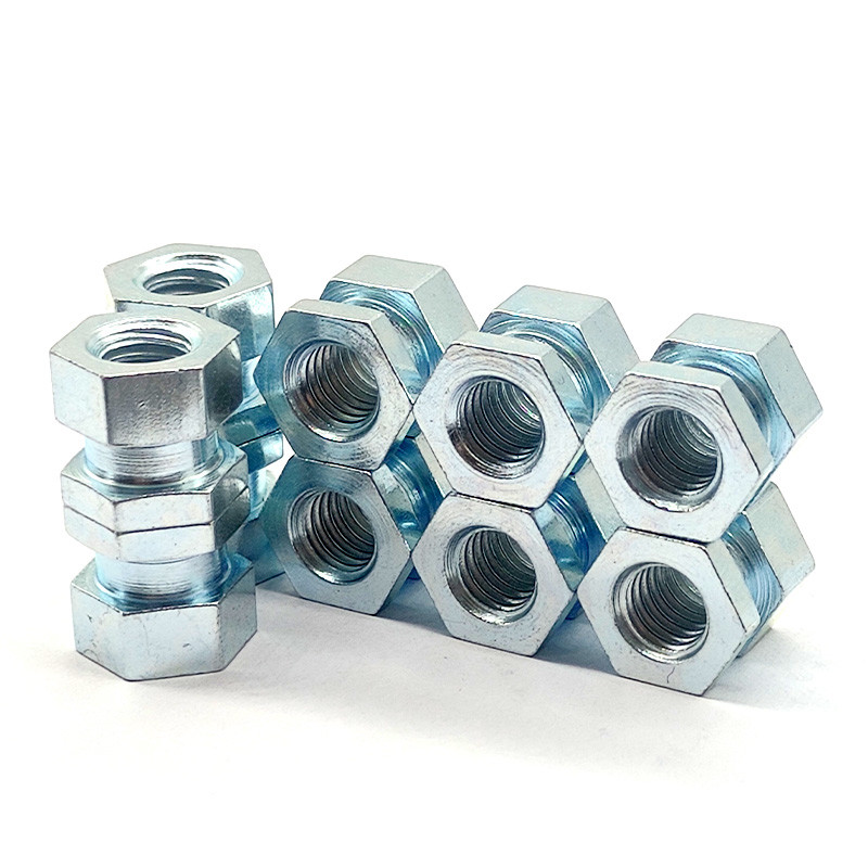 Customized Zinc Plated Nuts Electroplated Hexagon Head Nut Blue White