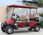 Red 4-Seater Electric Golf Cart with Optional Off-Road Tires Customizable LOGO