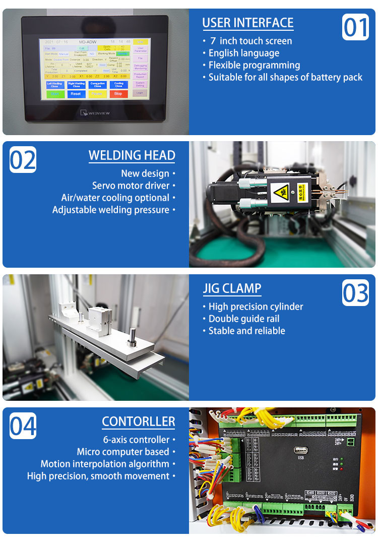 Single Sided Battery Pack Welding Machine 4000W Power MCU Control
