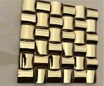 Golden 3D Arched Metallic Mosaic Tiles Trim Stainless Steel Laminate Backsplash