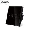 Buy cheap EU/UK Standard 3Gang 1Way Wall Light Touch Switch Gold Tempered Glass Panel Button 5 -300W/GangCE from wholesalers
