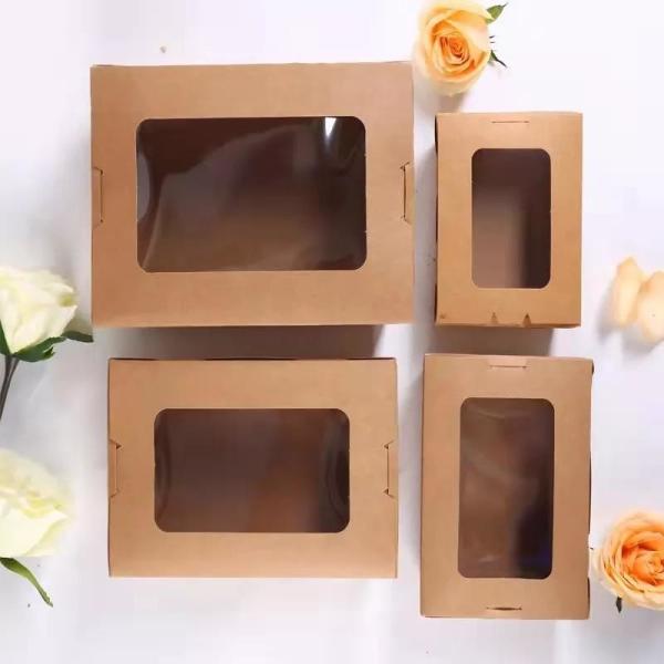 Buy cheap Disposable Noodle Salad Food Packing Takeaway Kraft Paper Box With Window from wholesalers