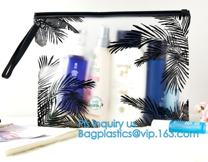 PVC transprent slider bag for packing underwear, Frosted Zip lockkk bag EVA PVC hanger bag for clothes, EVA frost drawstrin