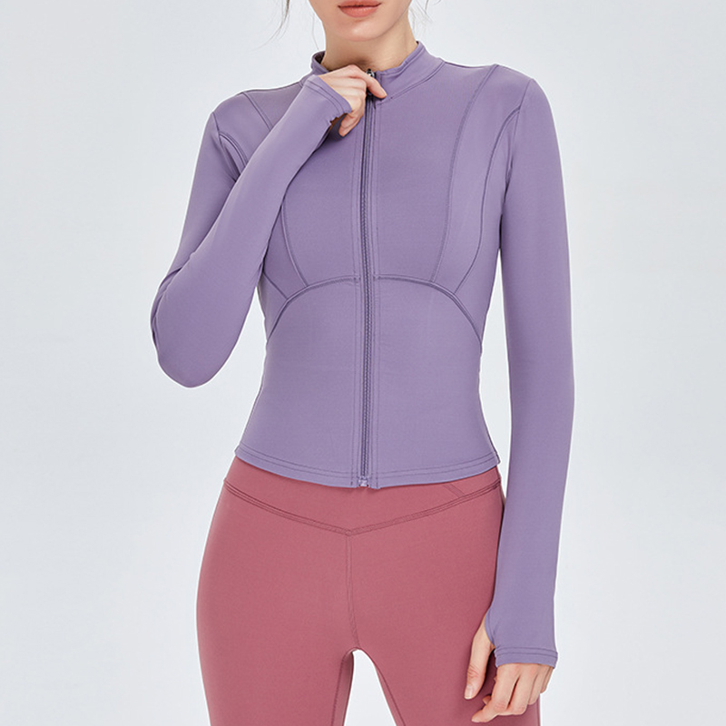 Oem Factory Manufacturer Custom Logo Running Jacket Women's Tight Long Sleeve Yoga Top