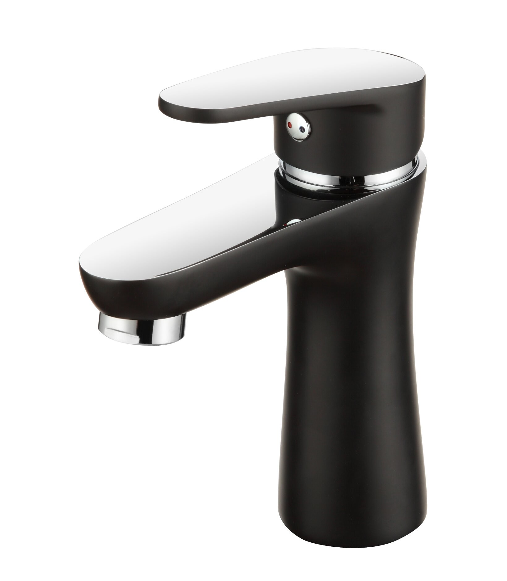 Contemporary Bathroom Wash Basin Faucet Brass half chrome half black