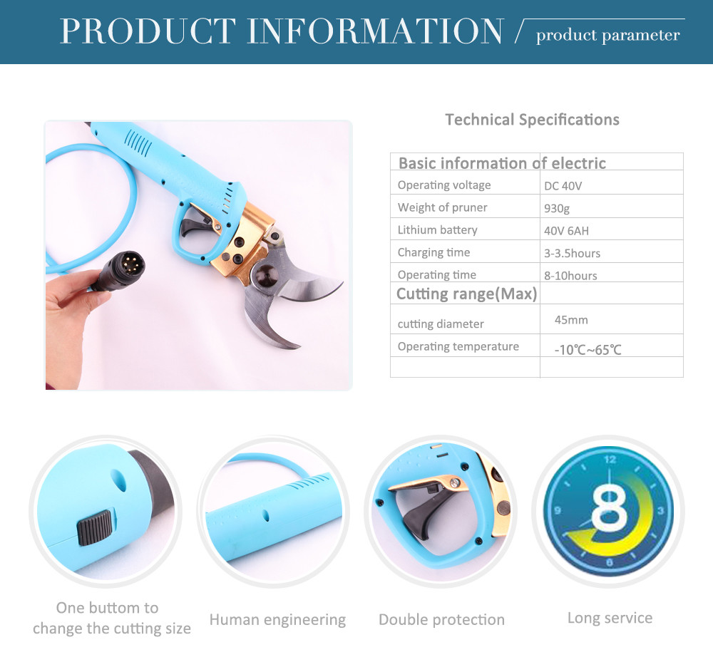 45mm Electric Pruning Shears With 40V Lithium Battery