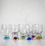 Handpainted Rainbowl Bottom Crystal Shot Glasses For Pub