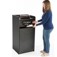 Buy cheap Outdoor Black Decorative Garbage Bin Stainless Steel Trash Can Waste Bin product