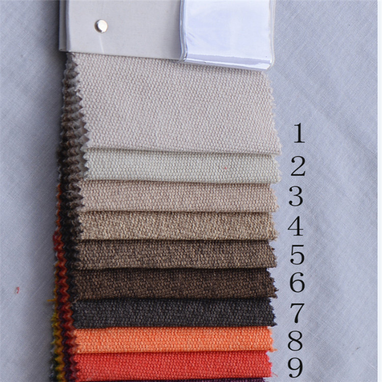 Plain Weave Dyed Linen Sofa Fabric 100% Polyester Thickened Solid Color