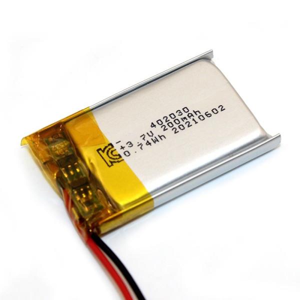 Buy cheap 402030 3.7v 200mAh Lithium Battery Rechargeable KC UN38.3 Certified from wholesalers